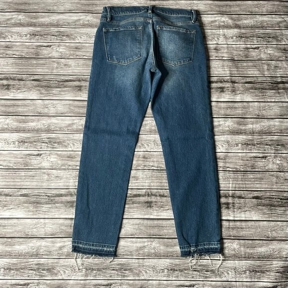 Frame Denim Le Garcon Crop Jeans Mt. Snow Medium Blue Size 26 Pockets Ankle Zip - Picture 3 of 12